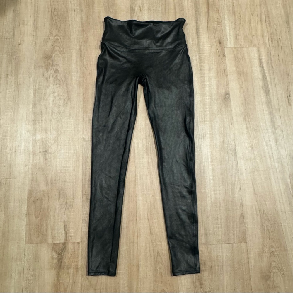 SPANX Black High-Waist Leggings Faux Leather Classic